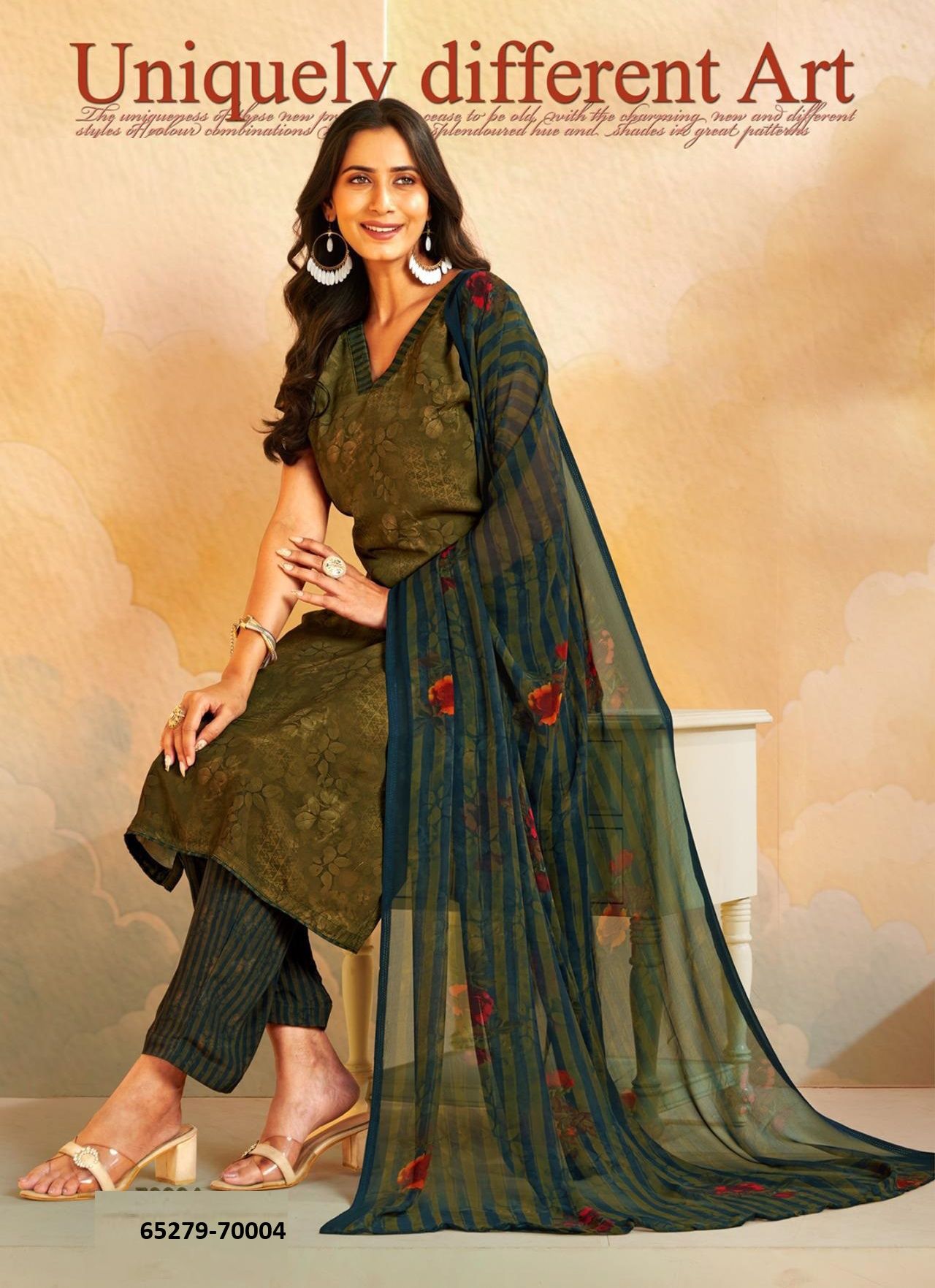 FRAGRANCE - Catalog # 65279 (Set of 17 Semi-Stitched / Un-Stitched Suits)