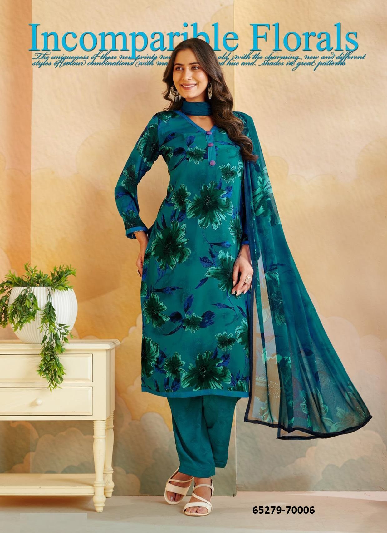 FRAGRANCE - Catalog # 65279 (Set of 17 Semi-Stitched / Un-Stitched Suits)