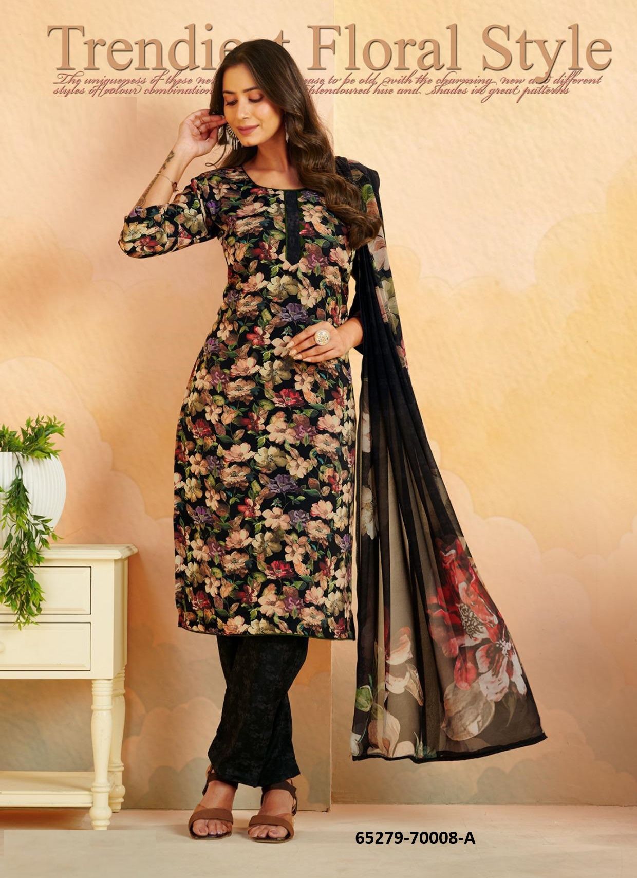 FRAGRANCE - Catalog # 65279 (Set of 17 Semi-Stitched / Un-Stitched Suits)