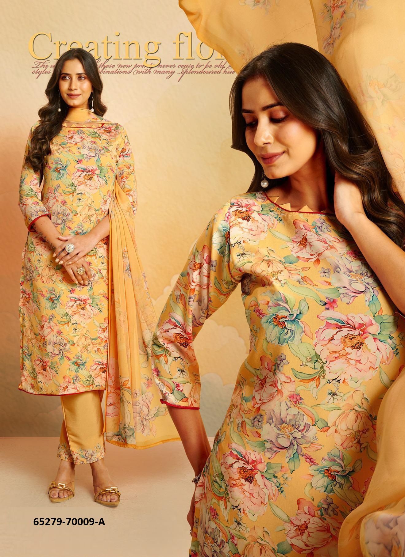 FRAGRANCE - Catalog # 65279 (Set of 17 Semi-Stitched / Un-Stitched Suits)