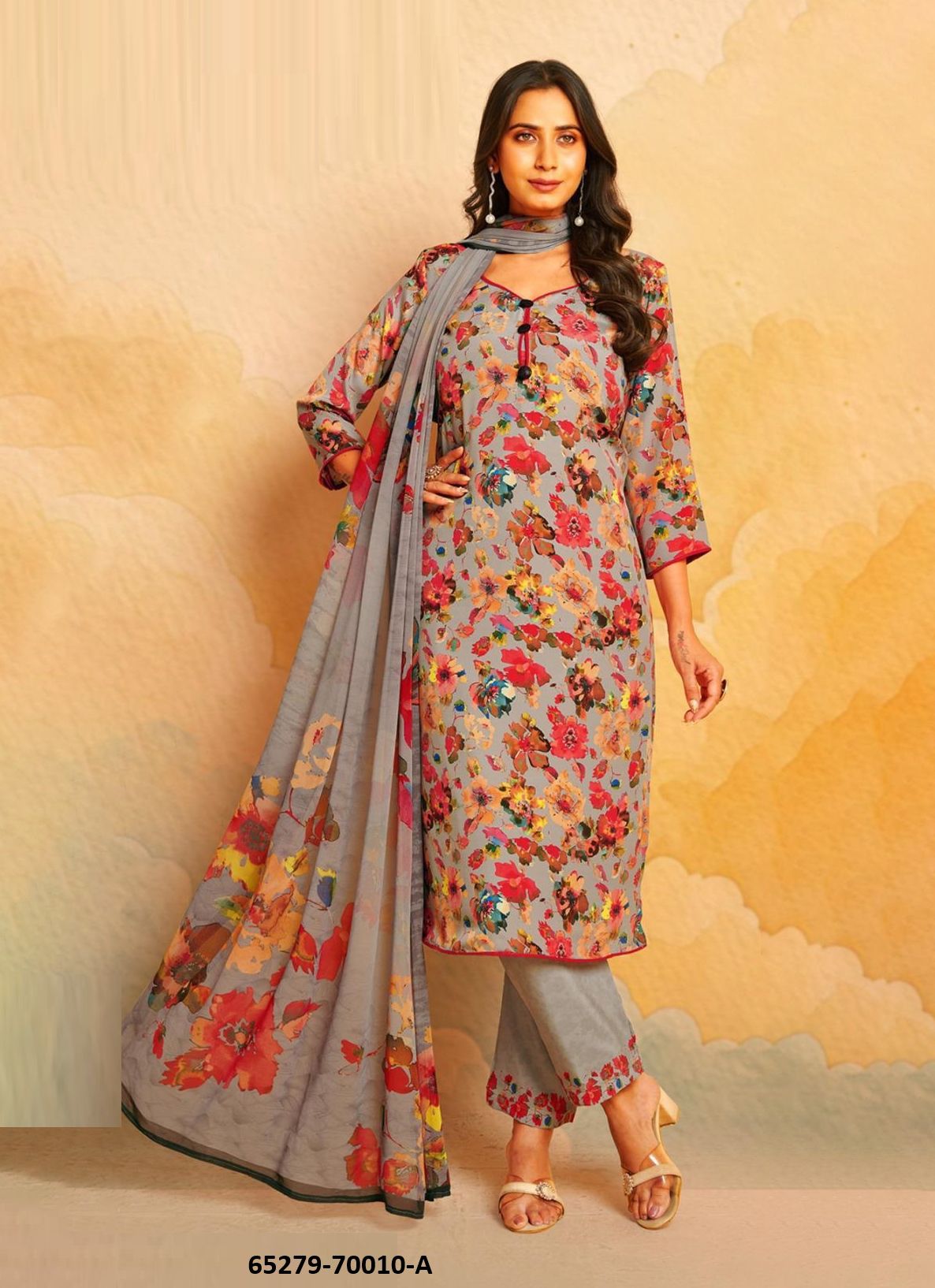 FRAGRANCE - Catalog # 65279 (Set of 17 Semi-Stitched / Un-Stitched Suits)