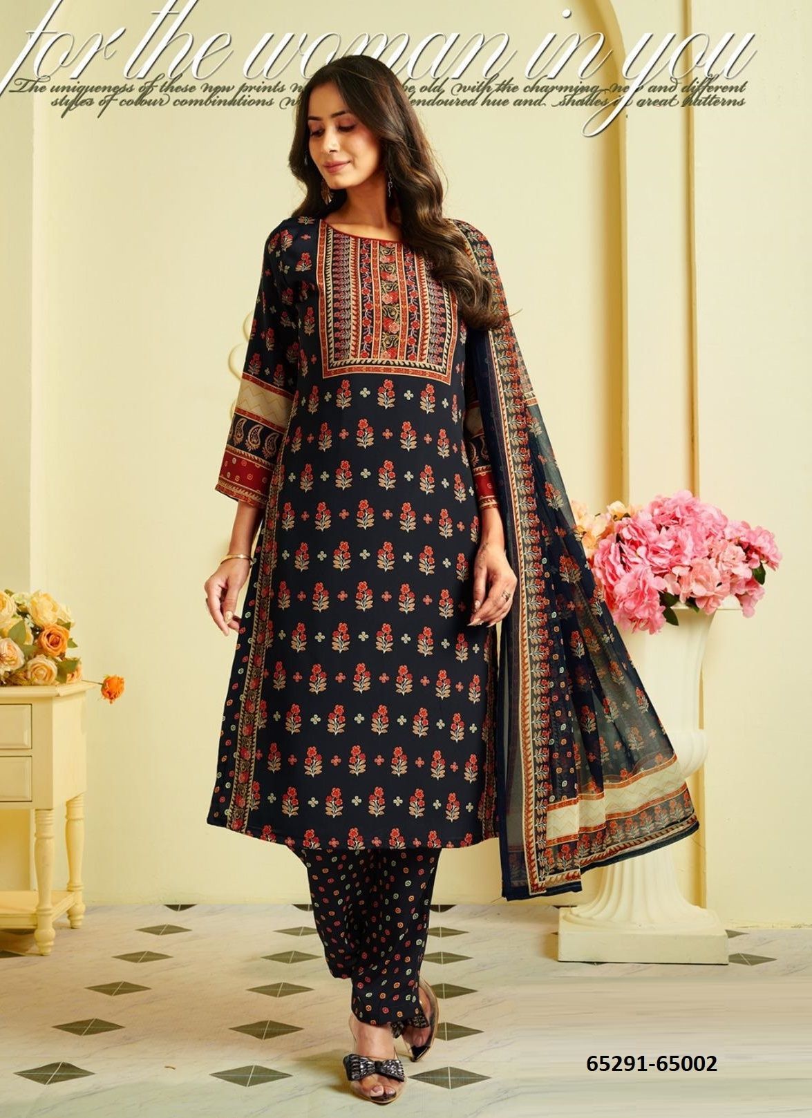 HERITAGE - Catalog # 65291 (Set of 17 Semi-Stitched / Un-Stitched Suits)
