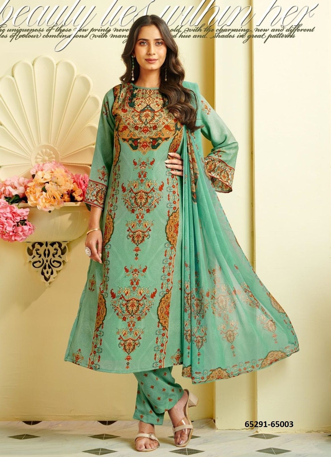 HERITAGE - Catalog # 65291 (Set of 17 Semi-Stitched / Un-Stitched Suits)