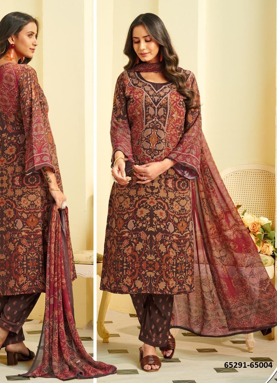 HERITAGE - Catalog # 65291 (Set of 17 Semi-Stitched / Un-Stitched Suits)