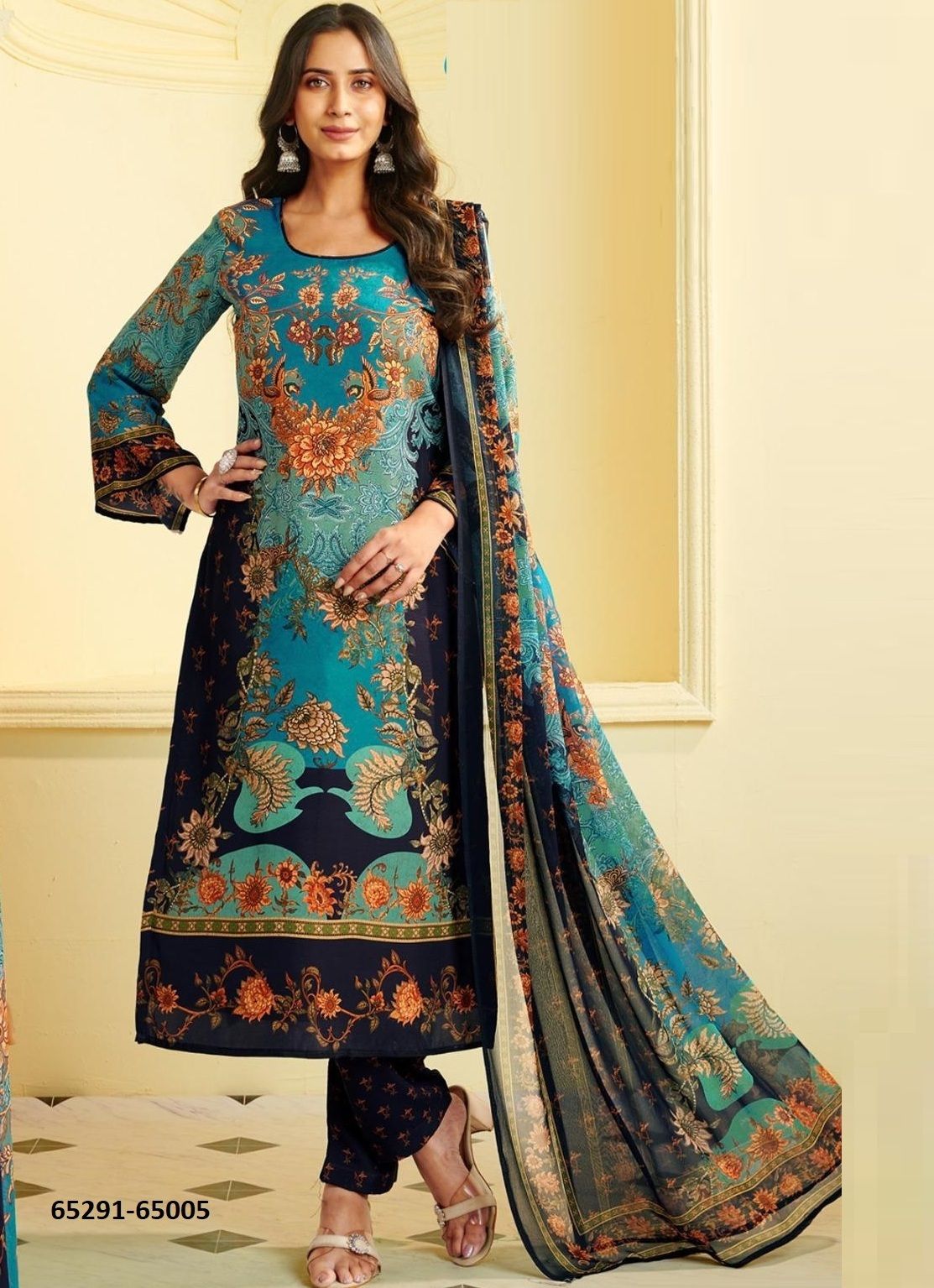 HERITAGE - Catalog # 65291 (Set of 17 Semi-Stitched / Un-Stitched Suits)