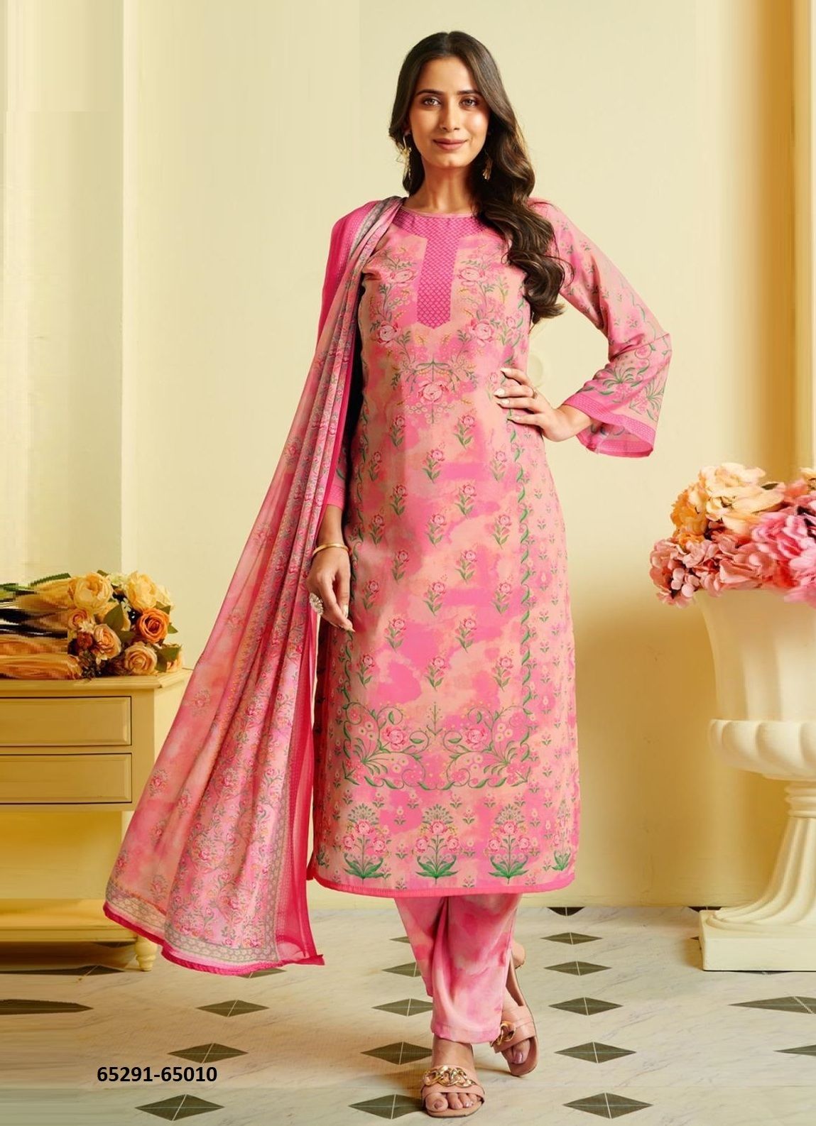 HERITAGE - Catalog # 65291 (Set of 17 Semi-Stitched / Un-Stitched Suits)