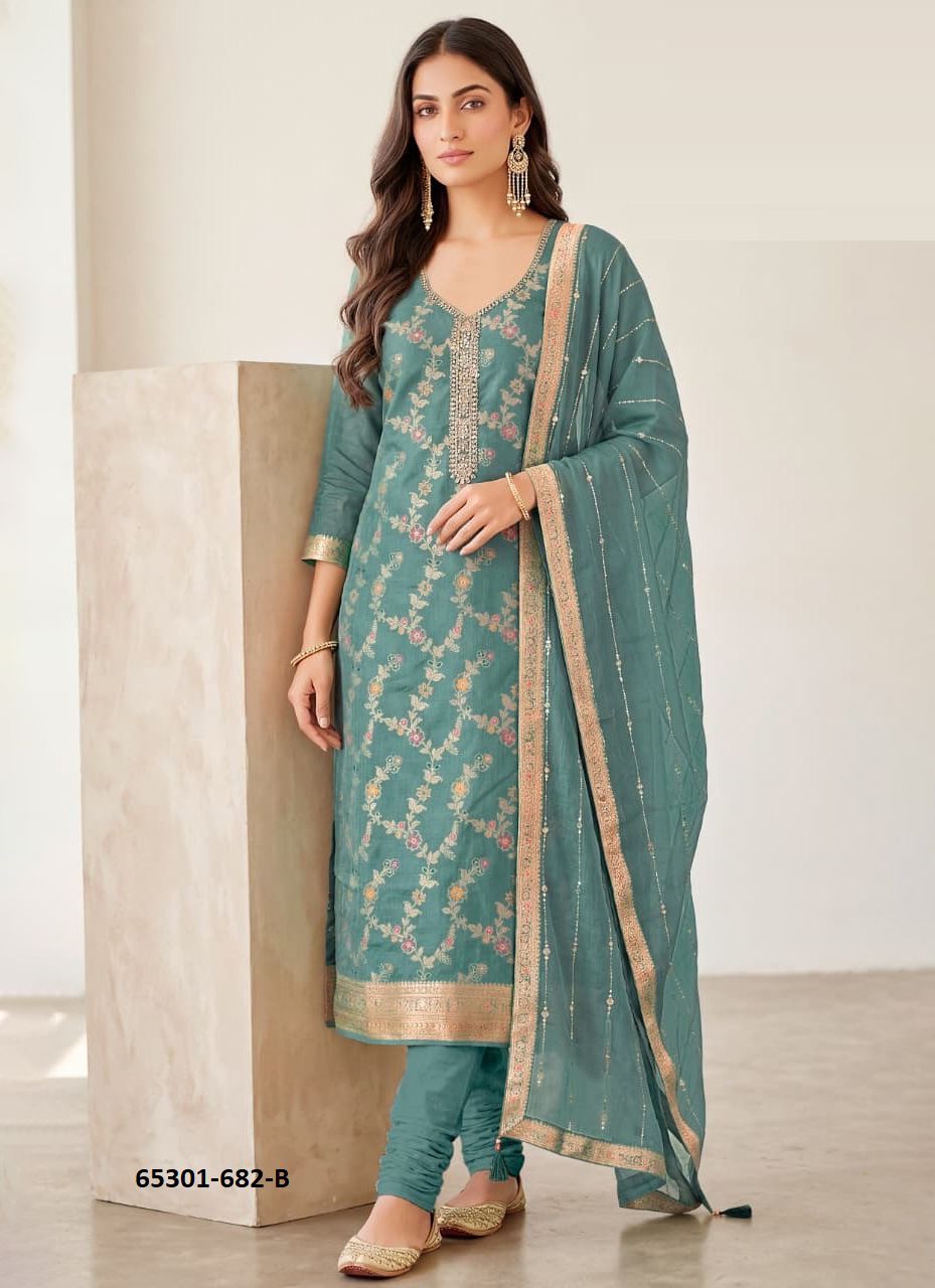 SILK STORY 2 - Catalog # 65301 (Set of 4 Semi-Stitched / Un-Stitched Suits)