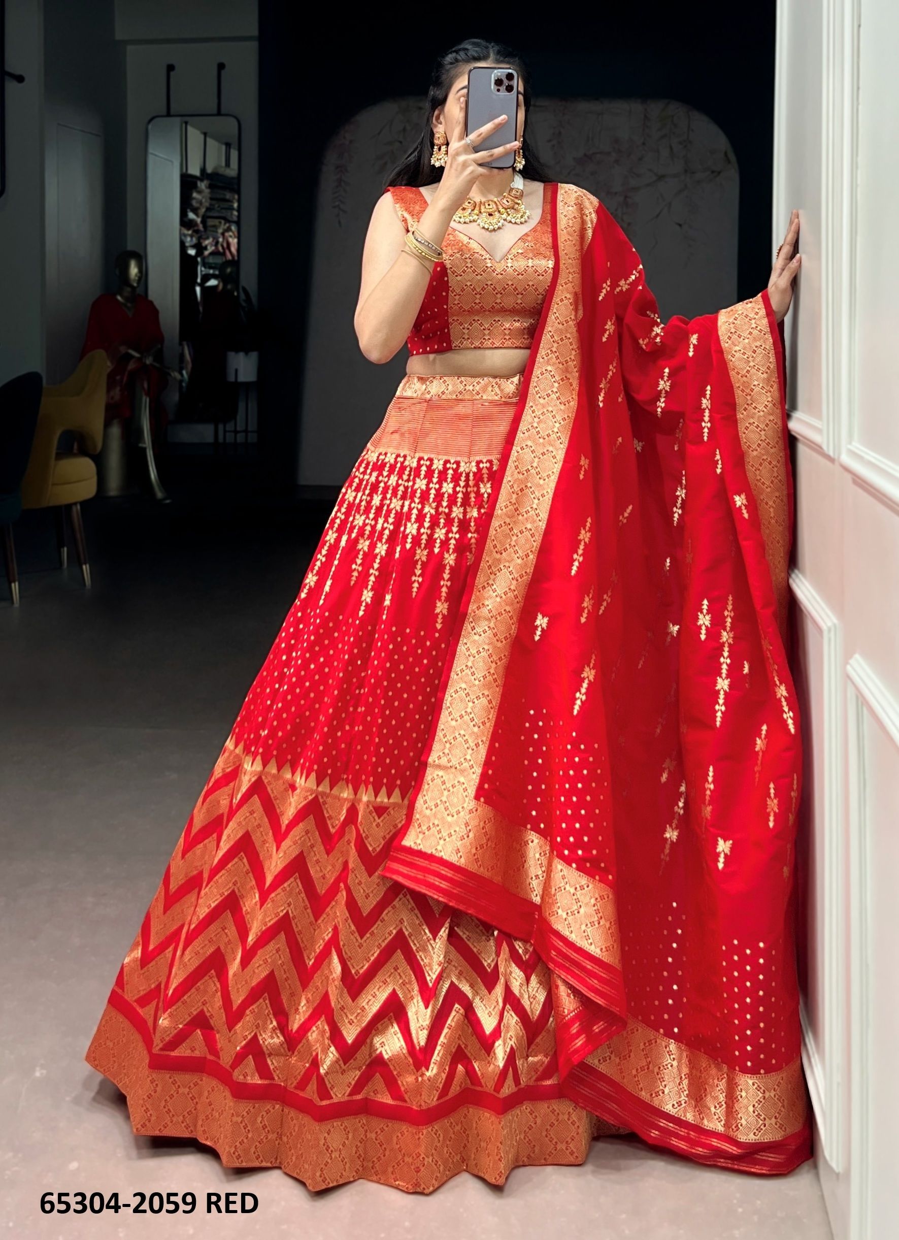 SERIES 2059 - Catalog # 65304 (Set of 2 Semi-Stitched Lehengas) SERIES 2059 - Catalog # 65304 (Set of 2 Semi-Stitched Lehengas)