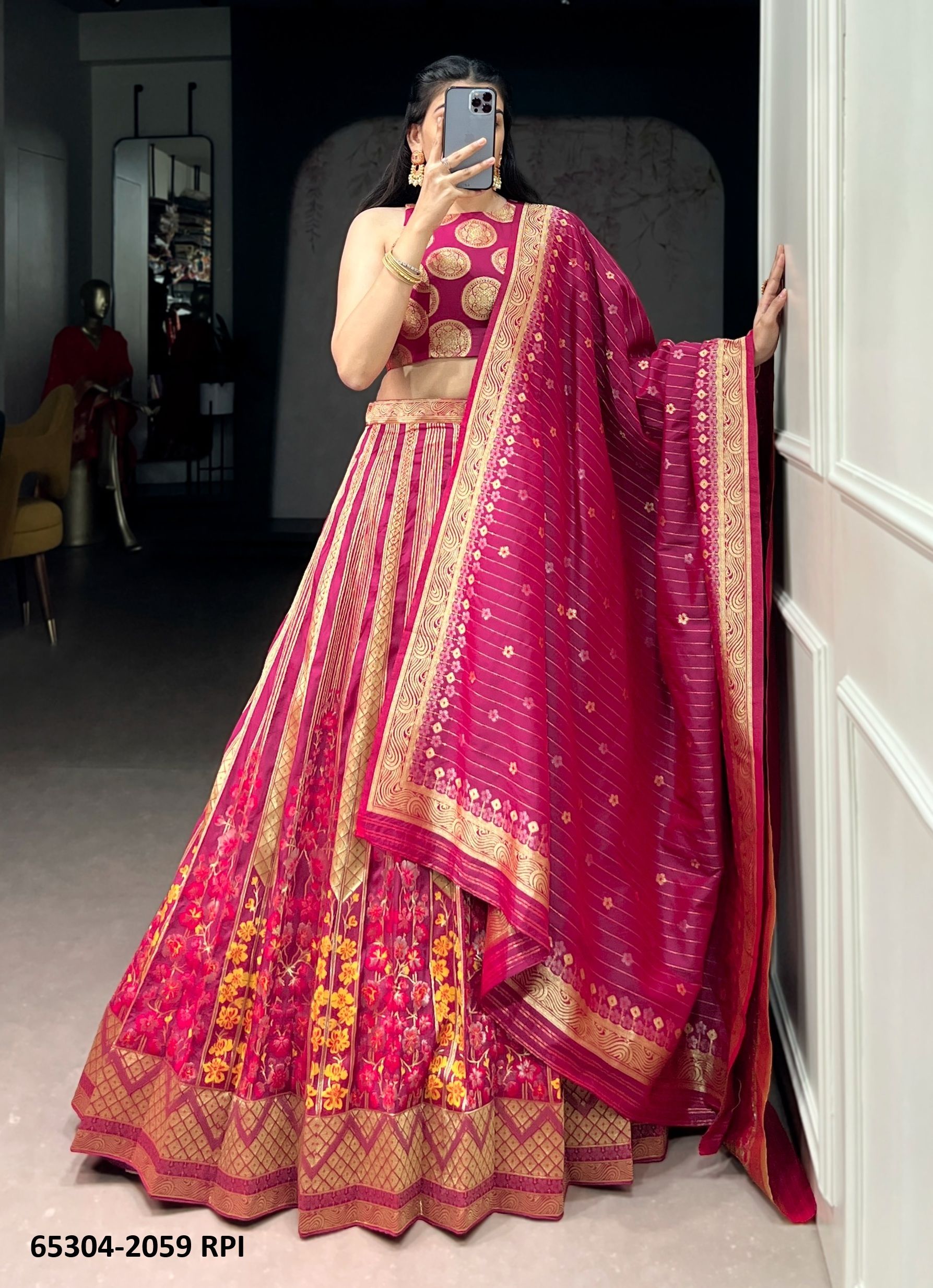 SERIES 2059 - Catalog # 65304 (Set of 2 Semi-Stitched Lehengas) SERIES 2059 - Catalog # 65304 (Set of 2 Semi-Stitched Lehengas)