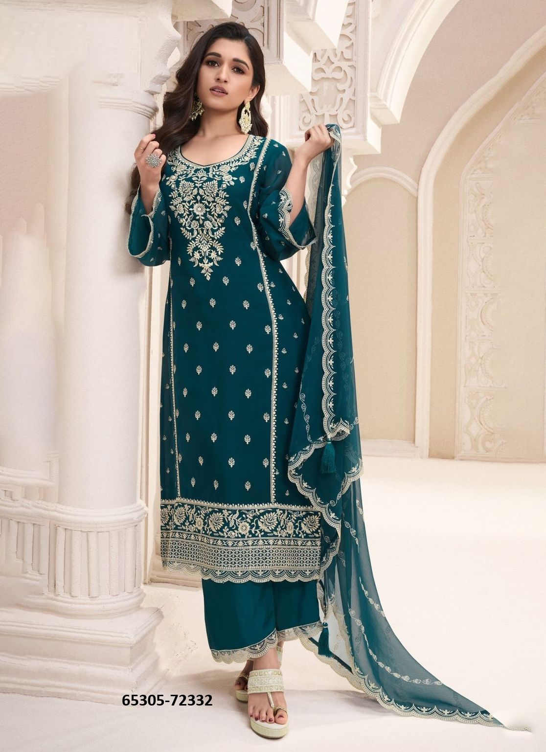 NAISHA - Catalog # 65305 (Set of 6 Semi-Stitched / Un-Stitched Suits)
