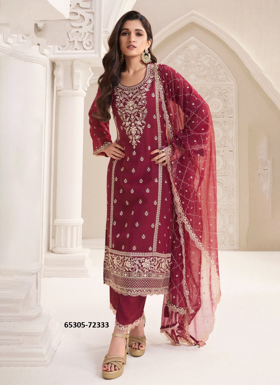 NAISHA - Catalog # 65305 (Set of 6 Semi-Stitched / Un-Stitched Suits)
