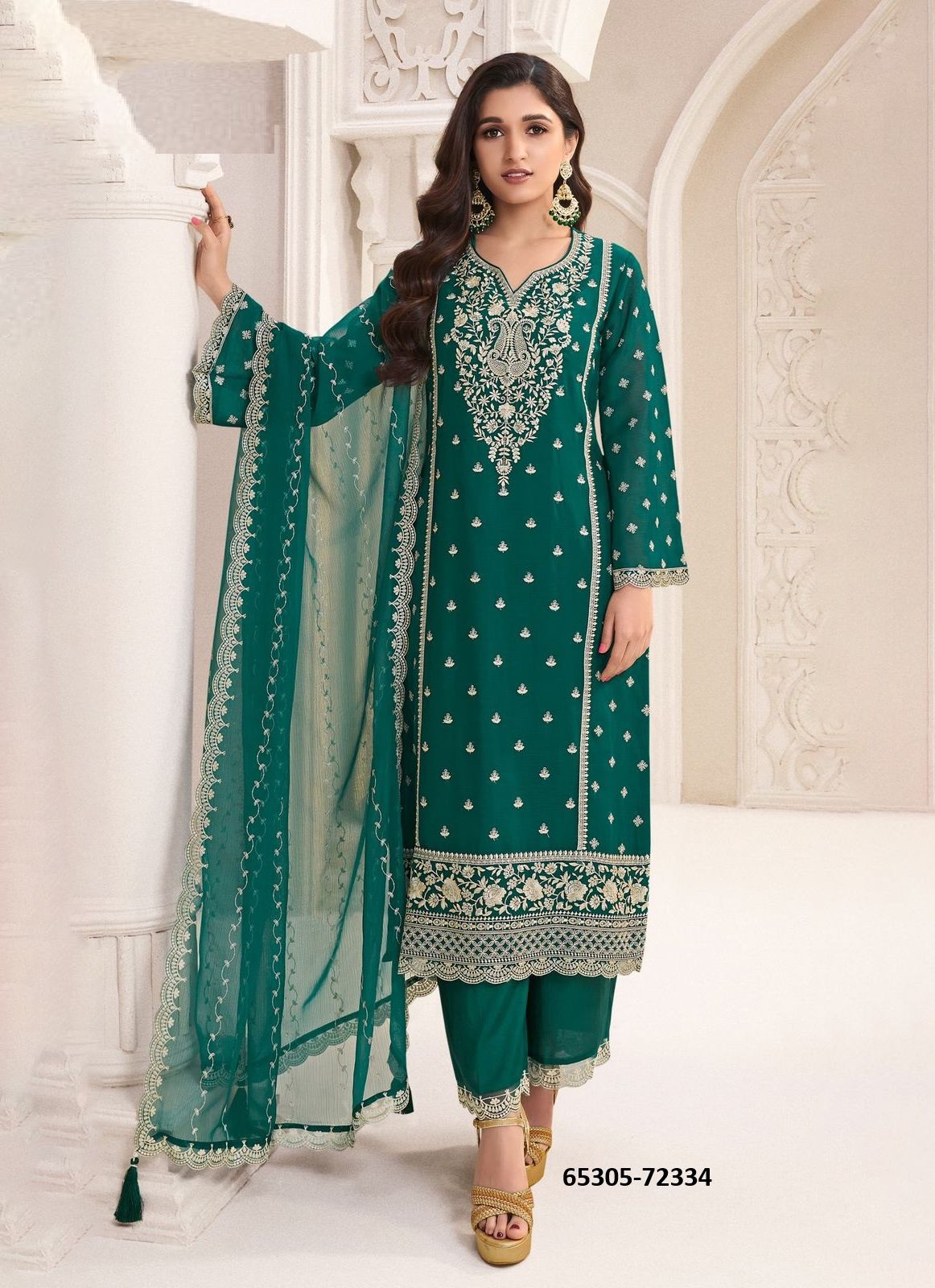 NAISHA - Catalog # 65305 (Set of 6 Semi-Stitched / Un-Stitched Suits)