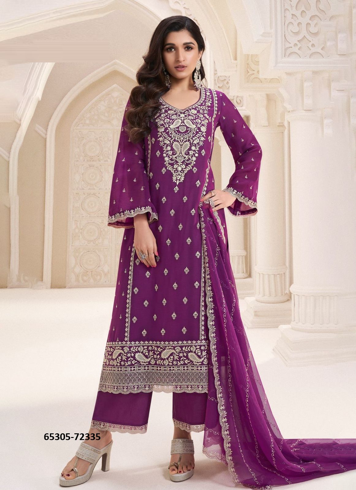 NAISHA - Catalog # 65305 (Set of 6 Semi-Stitched / Un-Stitched Suits)