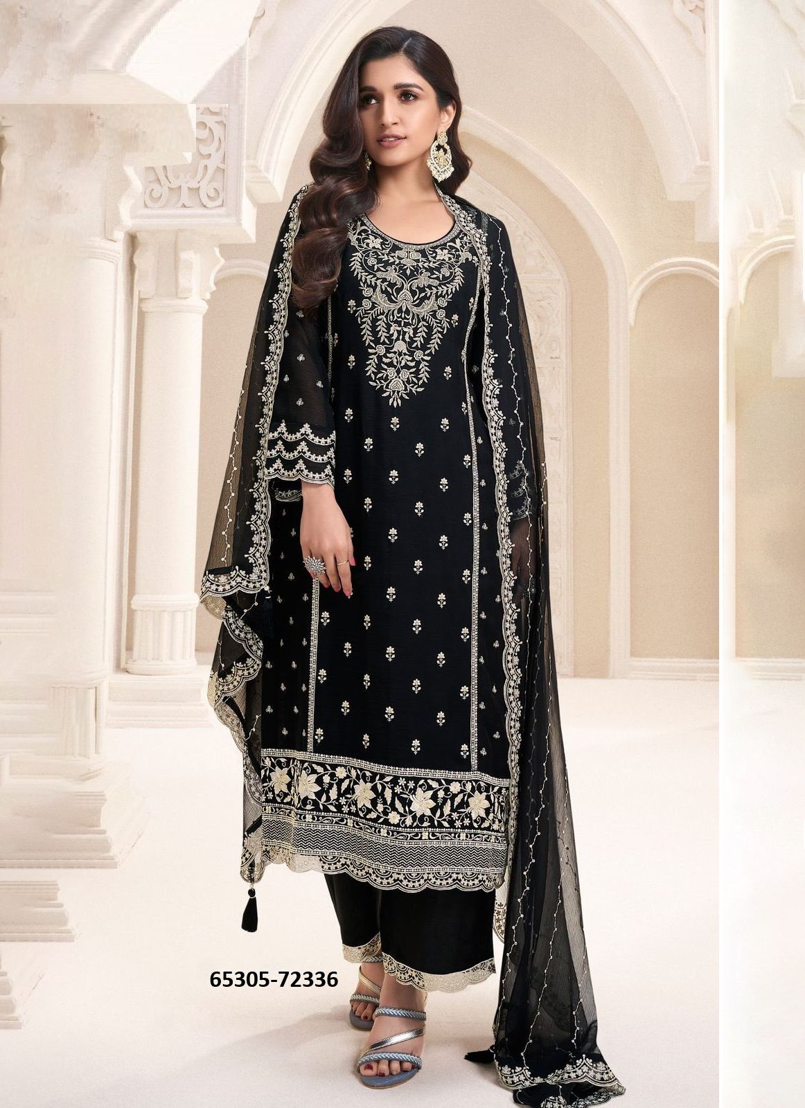 NAISHA - Catalog # 65305 (Set of 6 Semi-Stitched / Un-Stitched Suits)