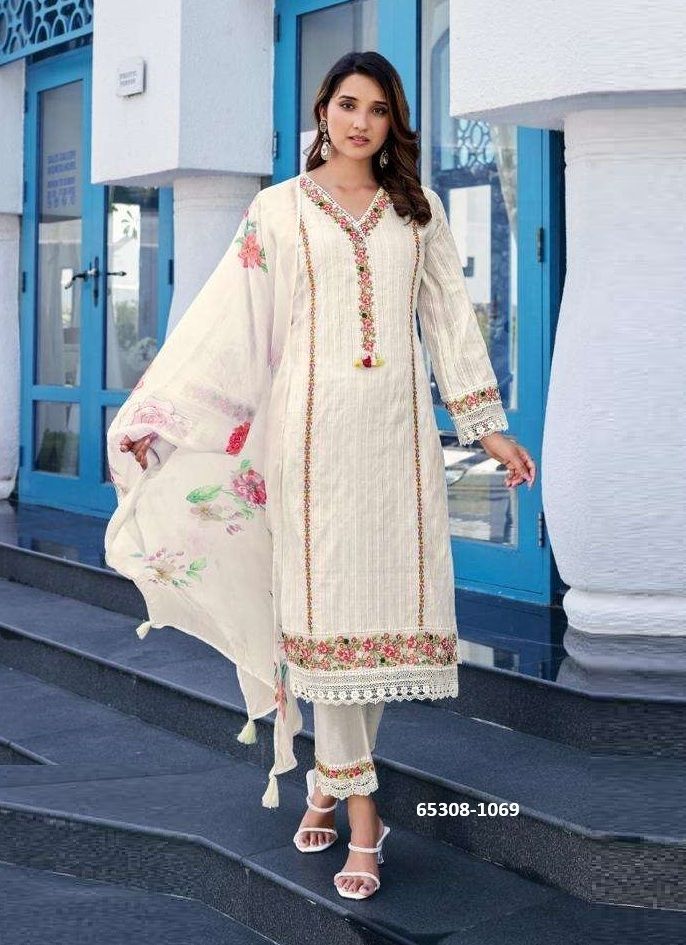 MAISHA - Catalog # 65308 (Set of 6 Readymade Salwar Suits)