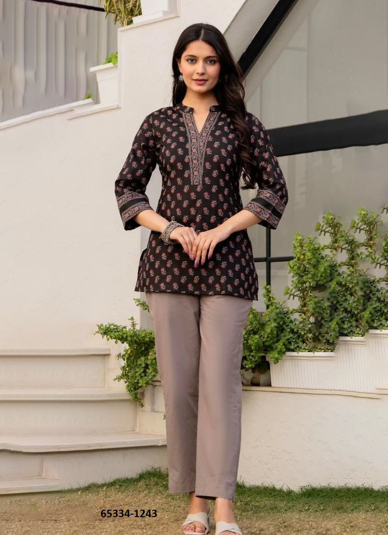 BLUSH 7 - Catalog # 65334 (Set of 6 Readymade Women's Kurtis / Tops)