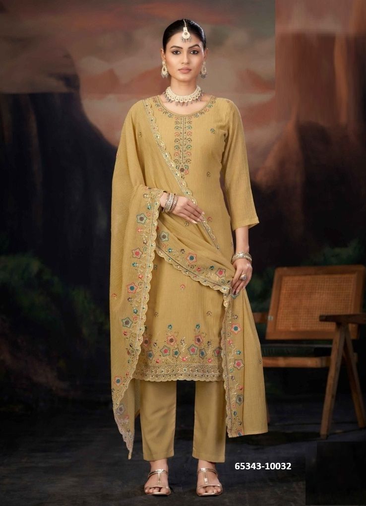 DWIJA - Catalog # 65343 (Set of 4 Semi-Stitched / Un-Stitched Suits) DWIJA - Catalog # 65343 (Set of 4 Semi-Stitched / Un-Stitched Suits)