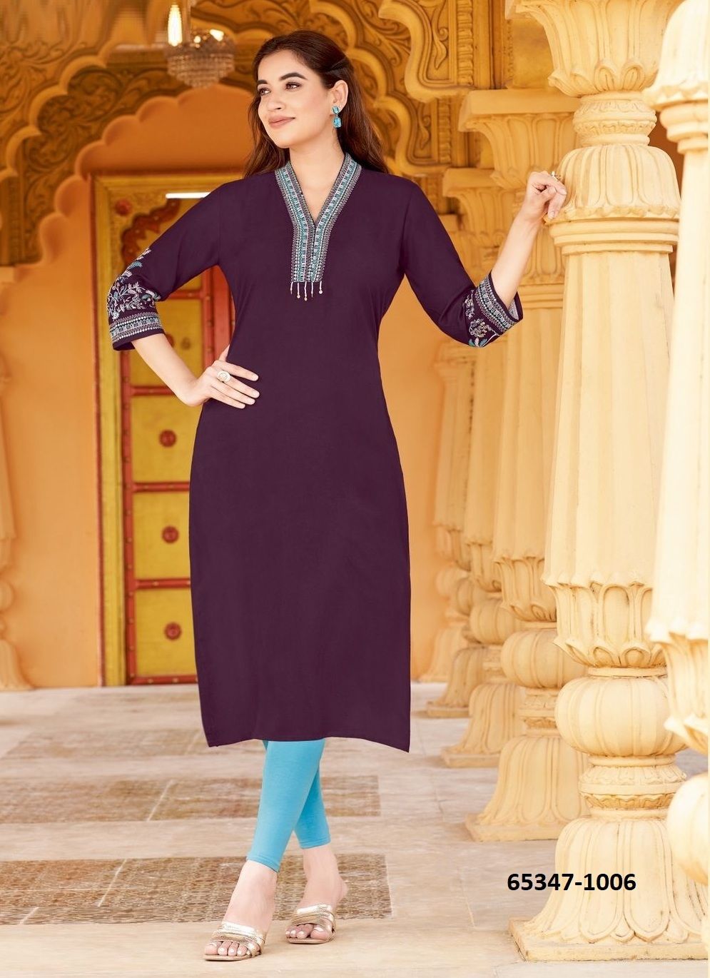 LADLEE 2 - Catalog # 65347 (Set of 6 Readymade Women's Kurtis / Tops)