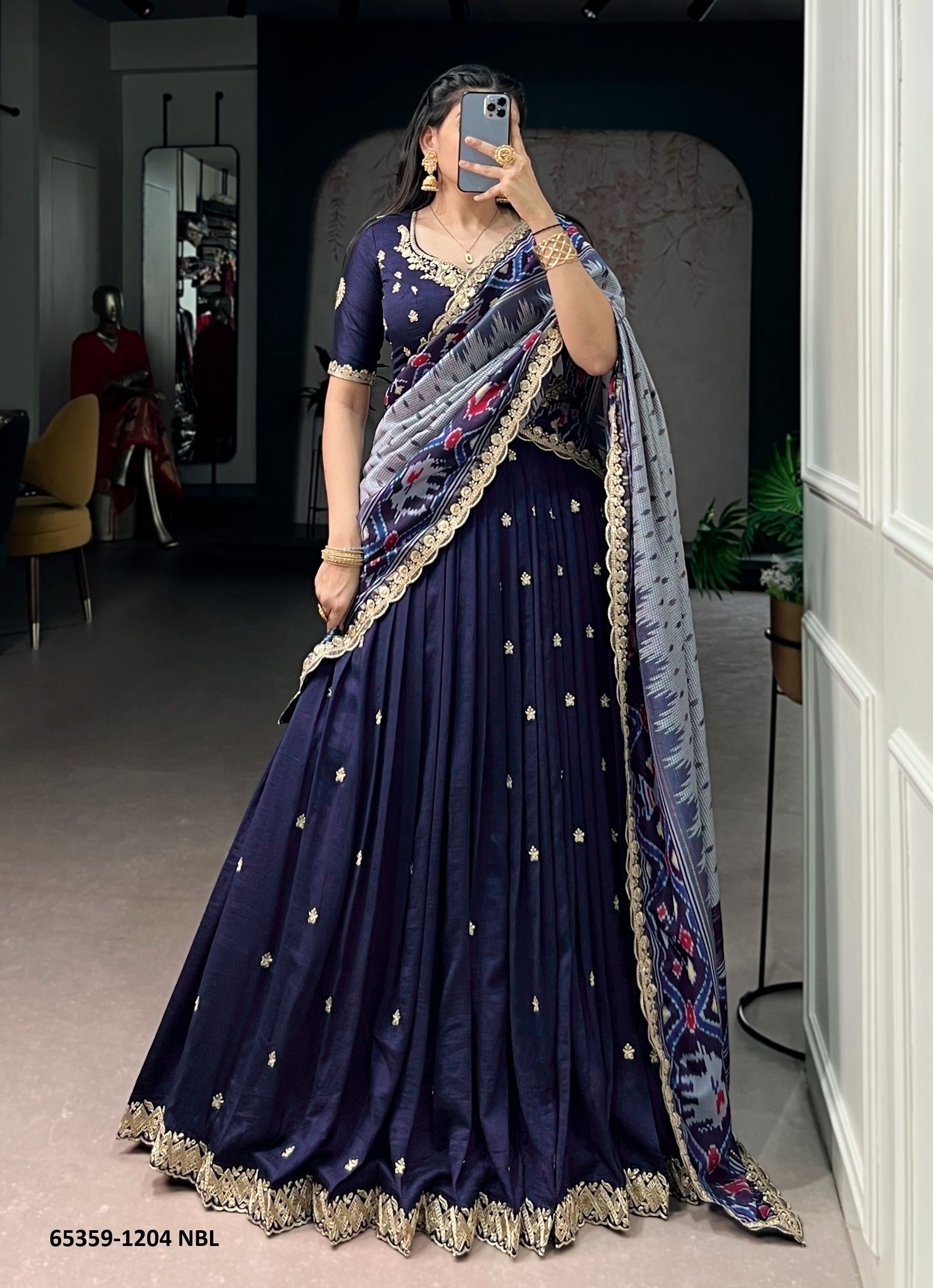 AARNA 1204 - Catalog # 65359 (Set of 4 Semi-Stitched Lehengas)