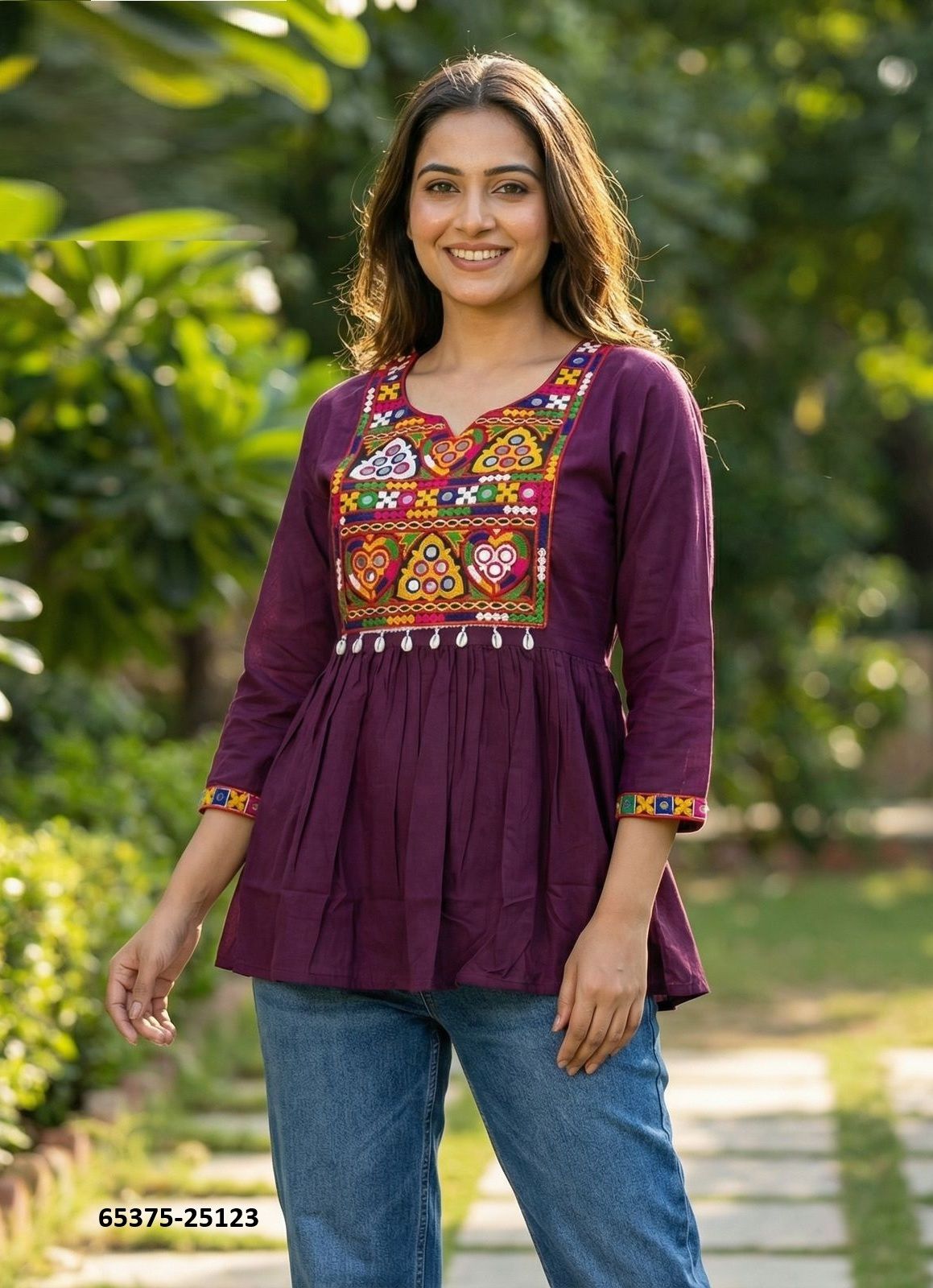 GAMTHI TOPS - Catalog # 65375 (Set of 5 Readymade Women's Kurtis / Tops) GAMTHI TOPS - Catalog # 65375 (Set of 5 Readymade Women's Kurtis / Tops)