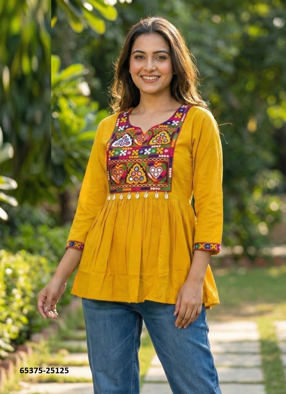 GAMTHI TOPS - Catalog # 65375 (Set of 5 Readymade Women's Kurtis / Tops) GAMTHI TOPS - Catalog # 65375 (Set of 5 Readymade Women's Kurtis / Tops)