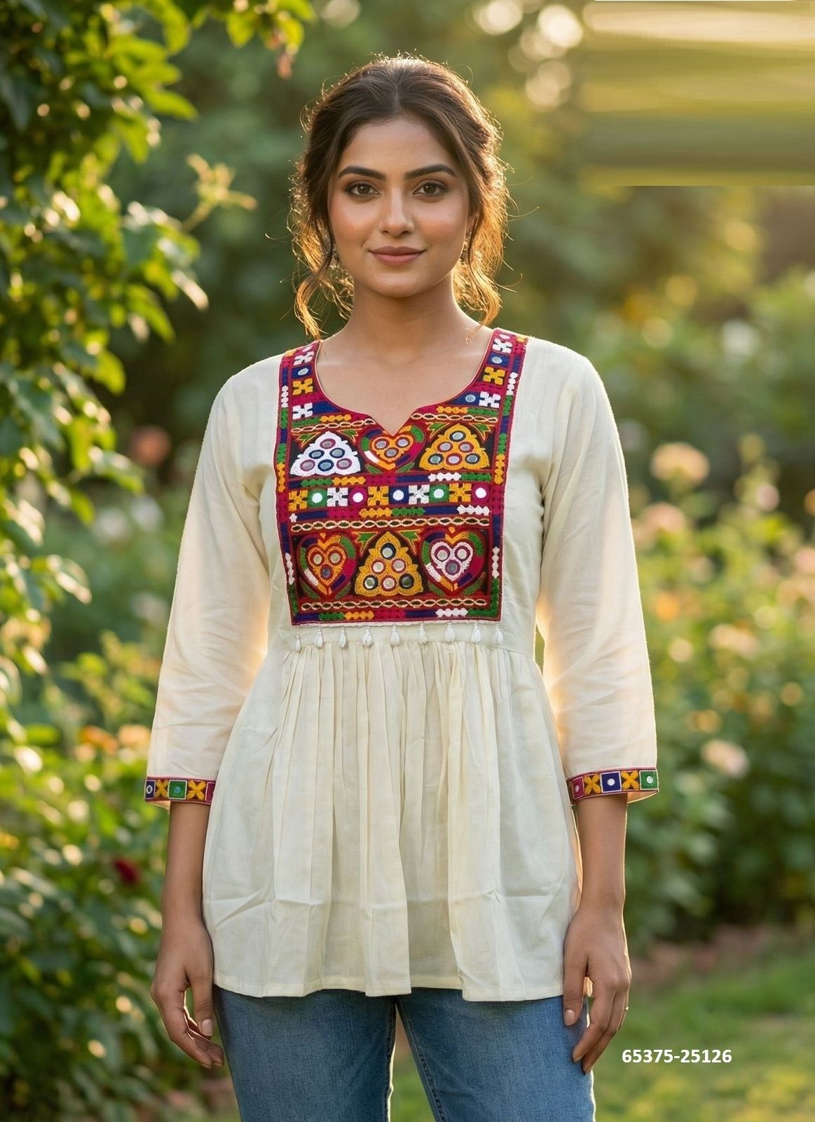 GAMTHI TOPS - Catalog # 65375 (Set of 5 Readymade Women's Kurtis / Tops) GAMTHI TOPS - Catalog # 65375 (Set of 5 Readymade Women's Kurtis / Tops)