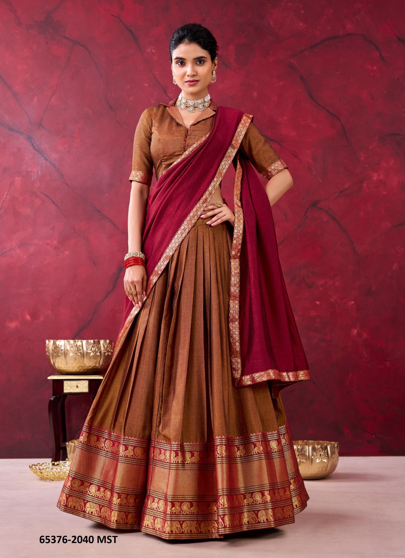 SERIES 2040 - Catalog # 65376 (Set of 2 Semi-Stitched Lehengas) SERIES 2040 - Catalog # 65376 (Set of 2 Semi-Stitched Lehengas)