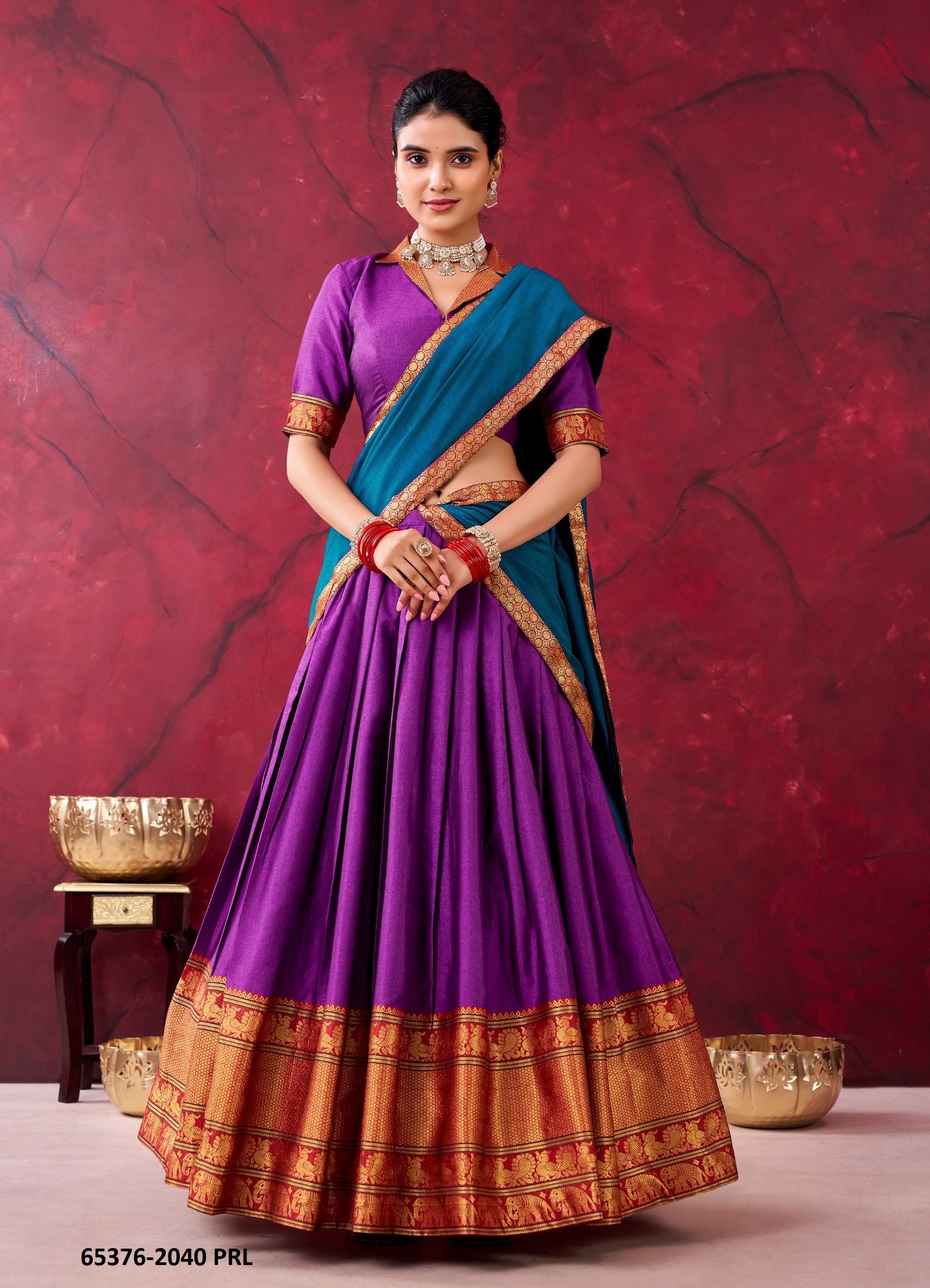 SERIES 2040 - Catalog # 65376 (Set of 2 Semi-Stitched Lehengas) SERIES 2040 - Catalog # 65376 (Set of 2 Semi-Stitched Lehengas)