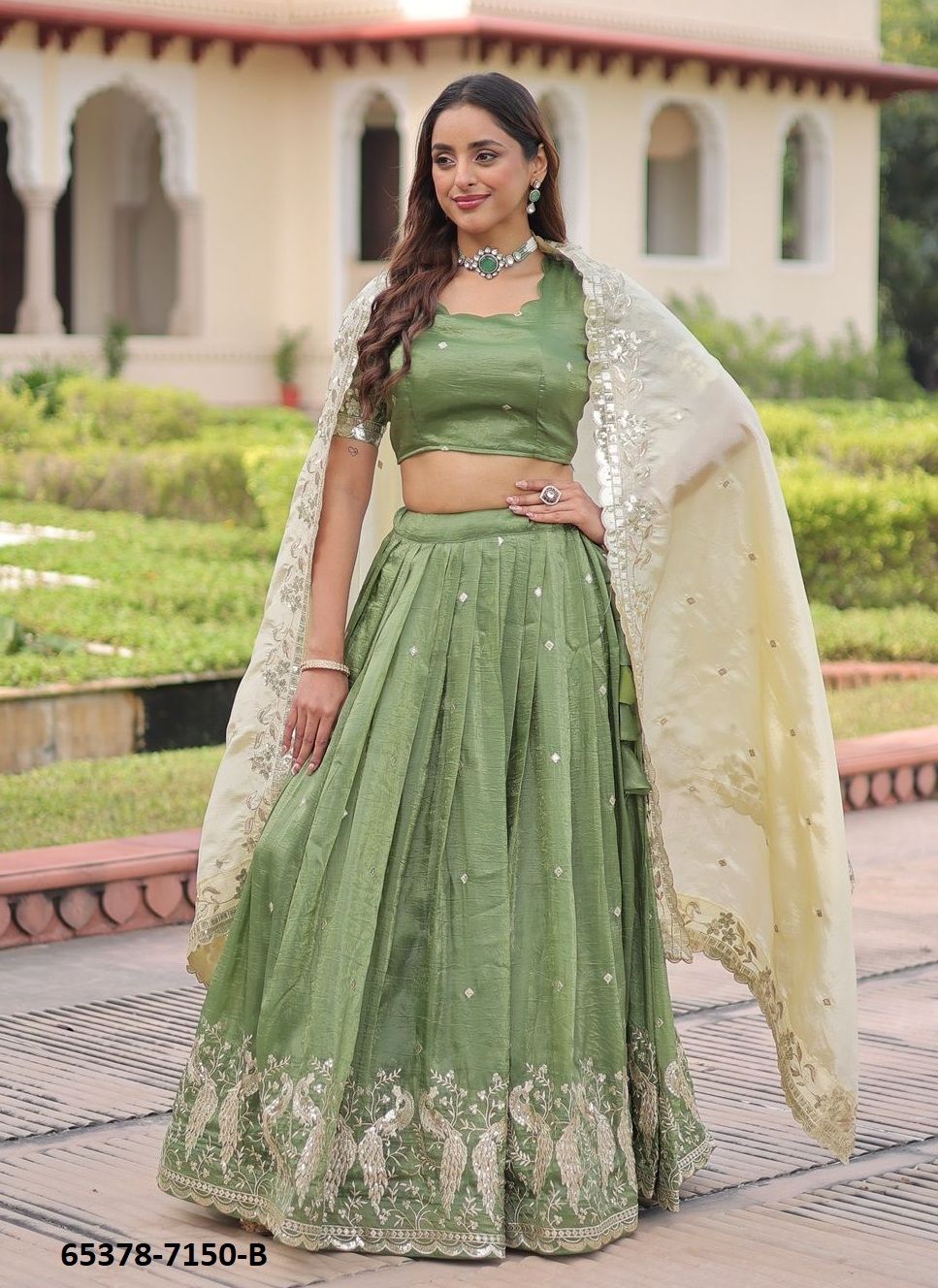 SERIES 7150 - Catalog # 65378 (Set of 2 Semi-Stitched Lehengas)