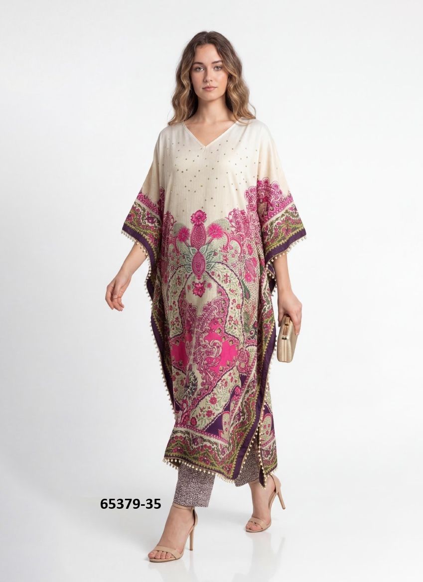 KAFTAN CO-ORD SET VALUE ADDITION 6 - Catalog # 65379 (Set of 6 Tops With Bottoms) KAFTAN CO-ORD SET VALUE ADDITION 6 - Catalog # 65379 (Set of 6 Tops With Bottoms)