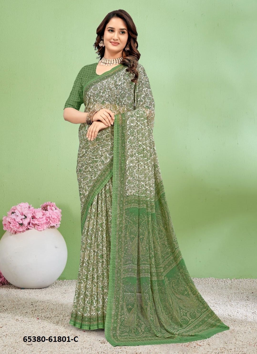 SUPER STAR CHIFFON 232 - Catalog # 65380 (Set of 12 Sarees) SUPER STAR CHIFFON 232 - Catalog # 65380 (Set of 12 Sarees)