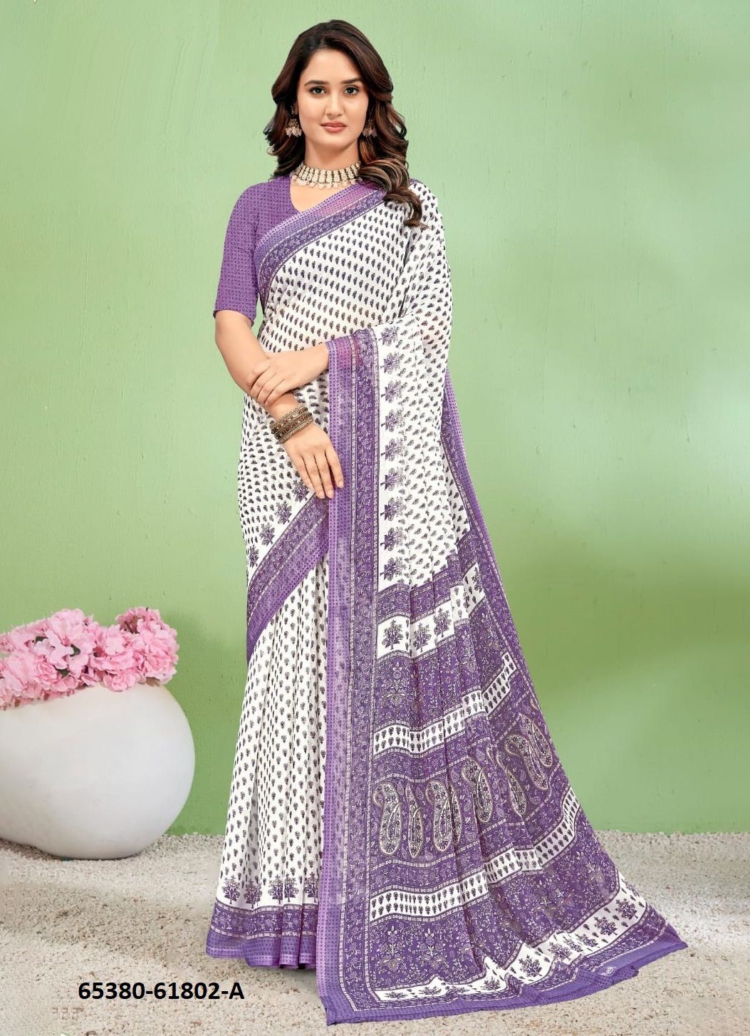 SUPER STAR CHIFFON 232 - Catalog # 65380 (Set of 12 Sarees) SUPER STAR CHIFFON 232 - Catalog # 65380 (Set of 12 Sarees)