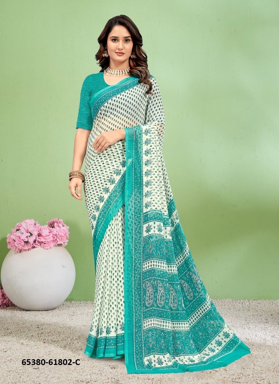 SUPER STAR CHIFFON 232 - Catalog # 65380 (Set of 12 Sarees) SUPER STAR CHIFFON 232 - Catalog # 65380 (Set of 12 Sarees)