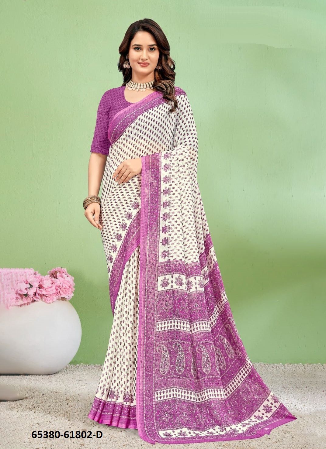 SUPER STAR CHIFFON 232 - Catalog # 65380 (Set of 12 Sarees) SUPER STAR CHIFFON 232 - Catalog # 65380 (Set of 12 Sarees)