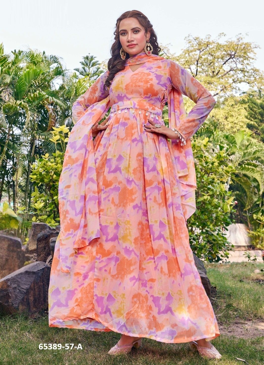 AAKASRSHINI - Catalog # 65389 (Set of 3 Readymade Gowns) AAKASRSHINI - Catalog # 65389 (Set of 3 Readymade Gowns)