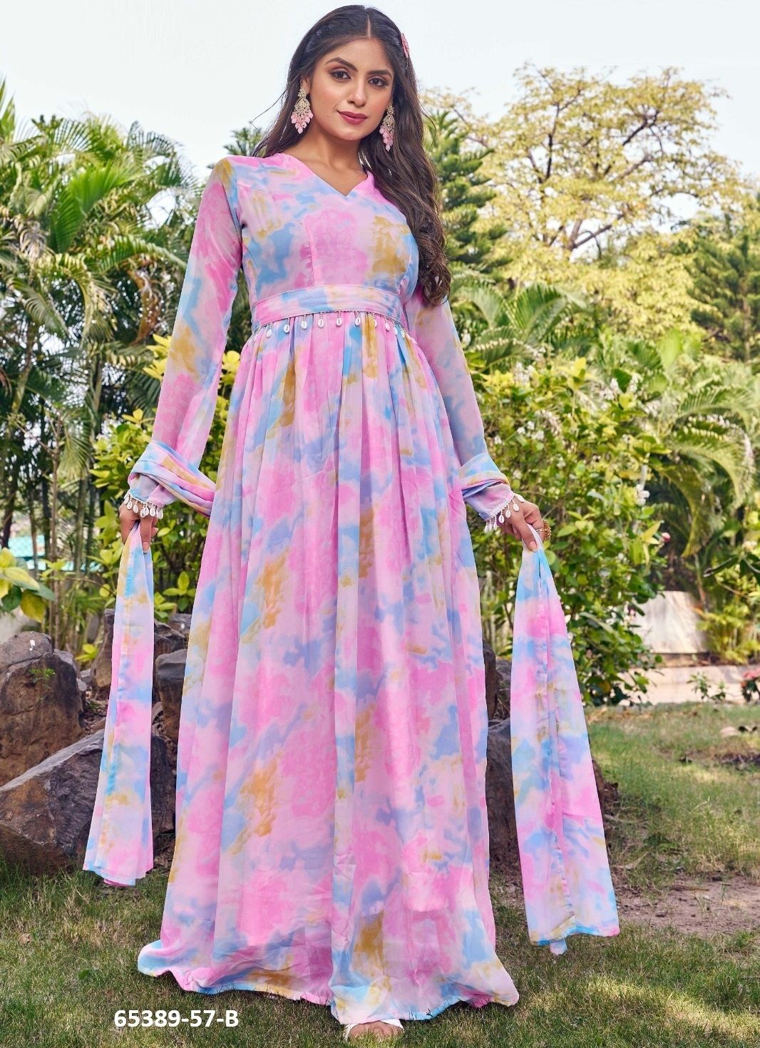 AAKASRSHINI - Catalog # 65389 (Set of 3 Readymade Gowns) AAKASRSHINI - Catalog # 65389 (Set of 3 Readymade Gowns)