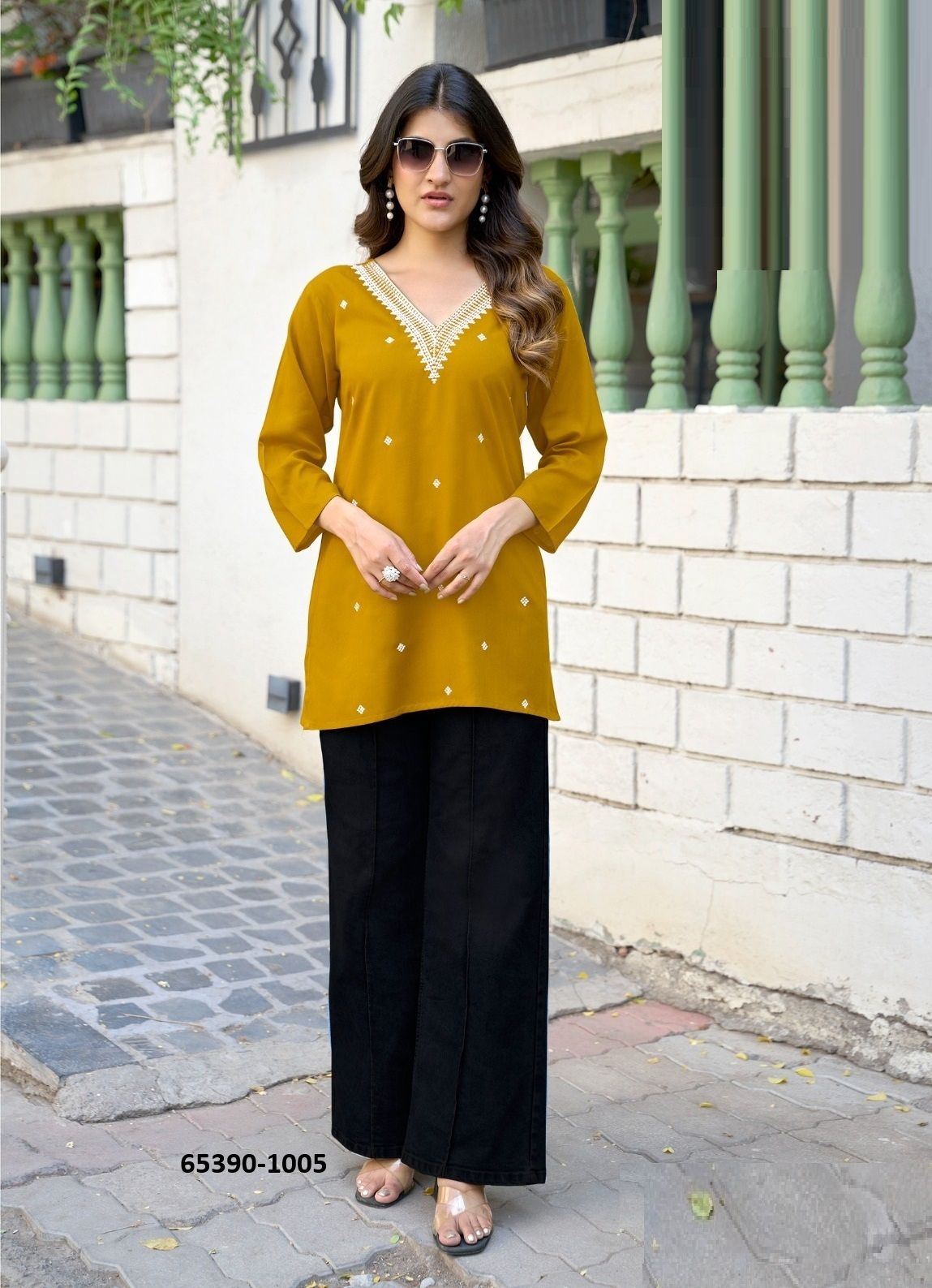 COLORS 1 - Catalog # 65390 (Set of 8 Readymade Women's Kurtis / Tops) COLORS 1 - Catalog # 65390 (Set of 8 Readymade Women's Kurtis / Tops)