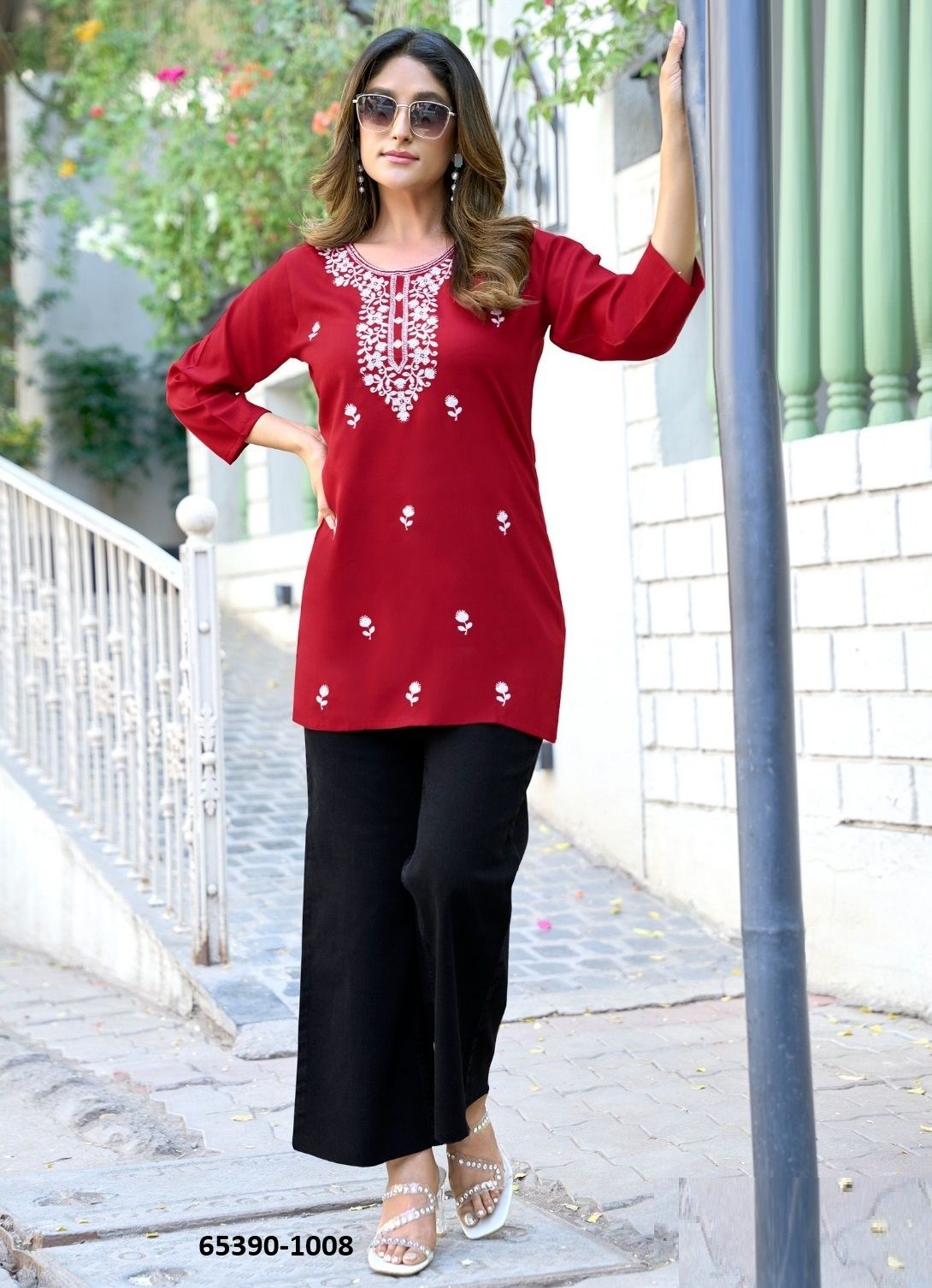 COLORS 1 - Catalog # 65390 (Set of 8 Readymade Women's Kurtis / Tops) COLORS 1 - Catalog # 65390 (Set of 8 Readymade Women's Kurtis / Tops)