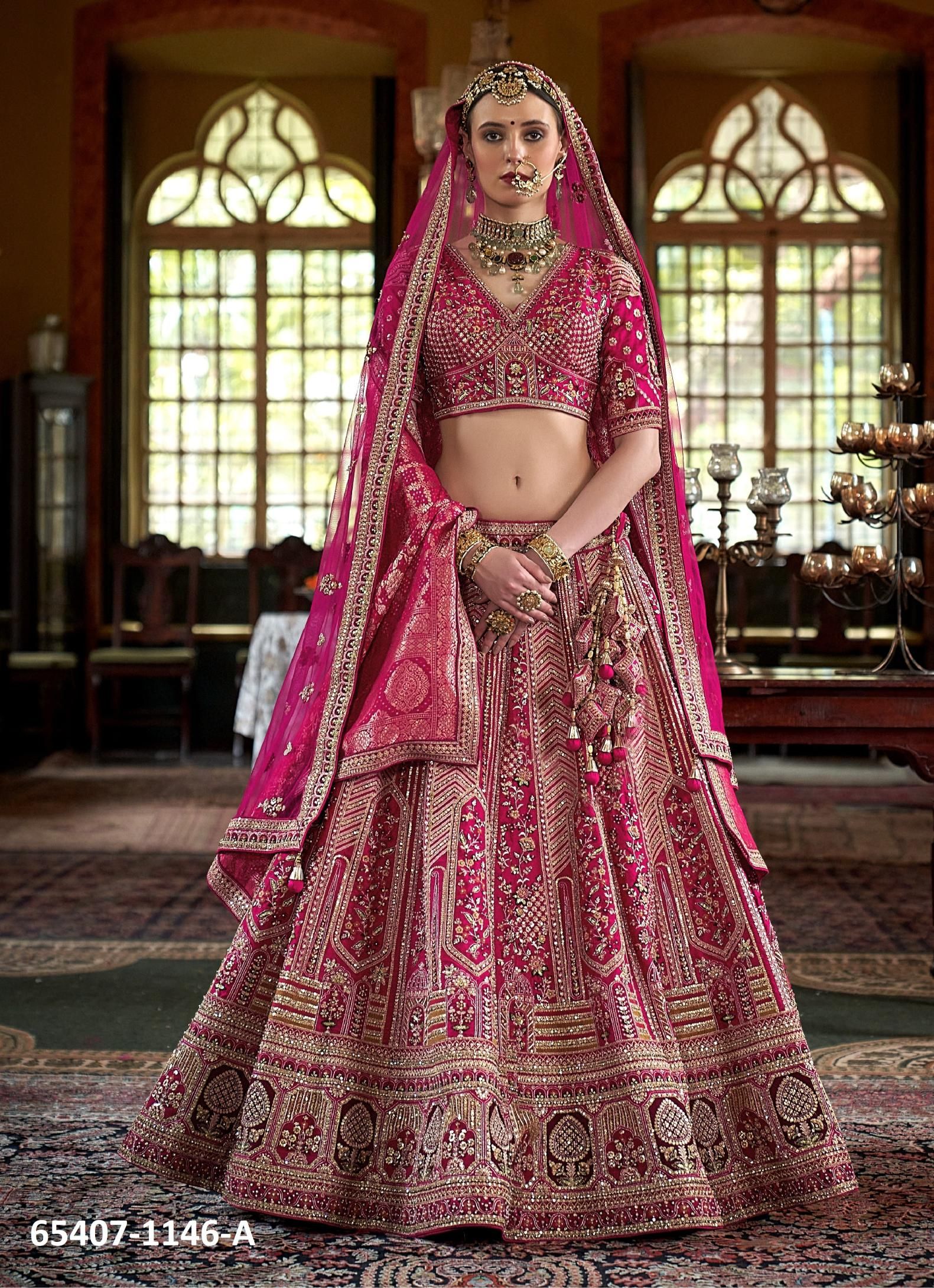 DULHAN 3 - Catalog # 65407 (Set of 9 Semi-Stitched Lehengas) DULHAN 3 - Catalog # 65407 (Set of 9 Semi-Stitched Lehengas)