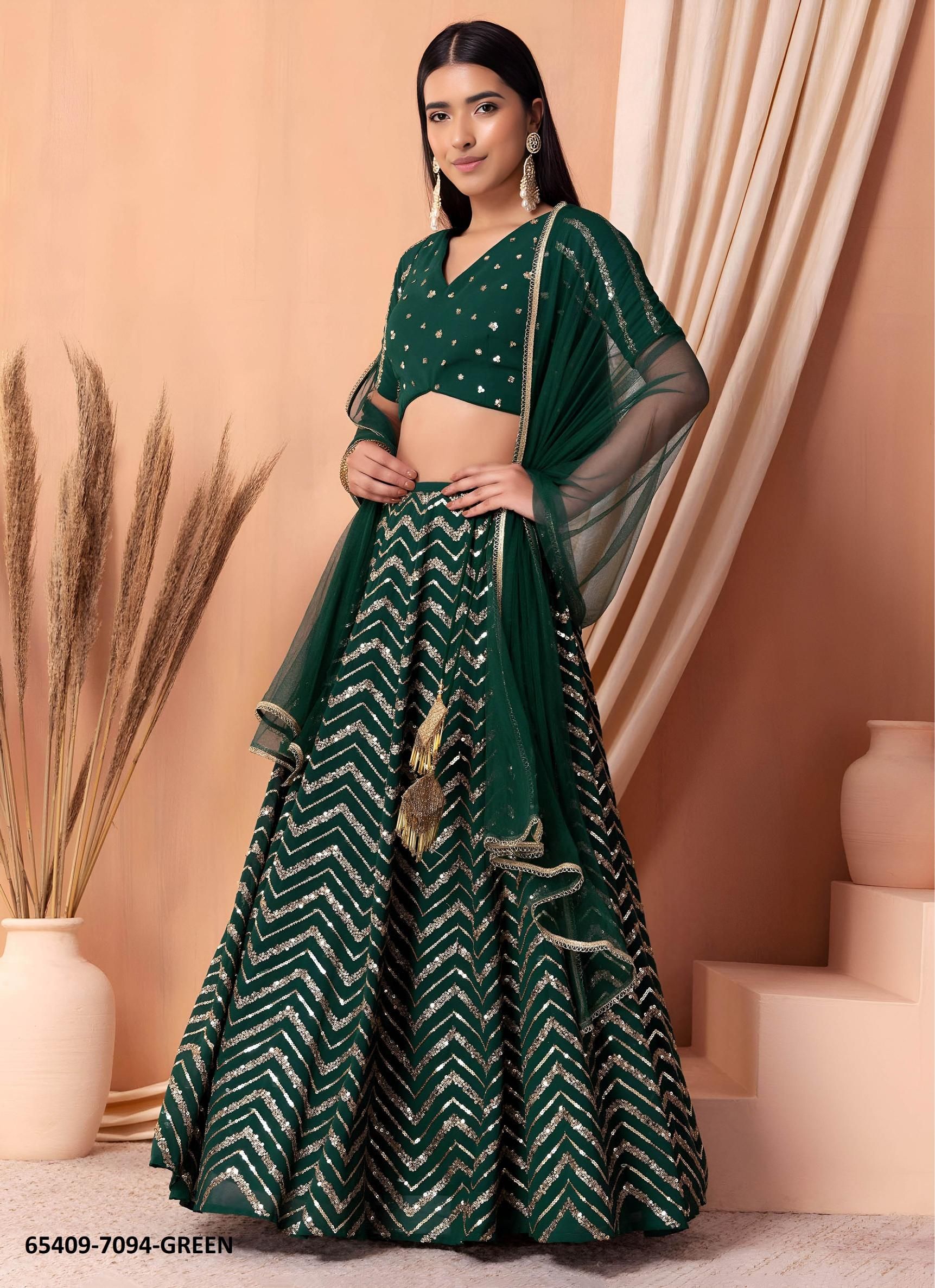 VOLUME 33 - Catalog # 65409 (Set of 5 Semi-Stitched Lehengas) VOLUME 33 - Catalog # 65409 (Set of 5 Semi-Stitched Lehengas)
