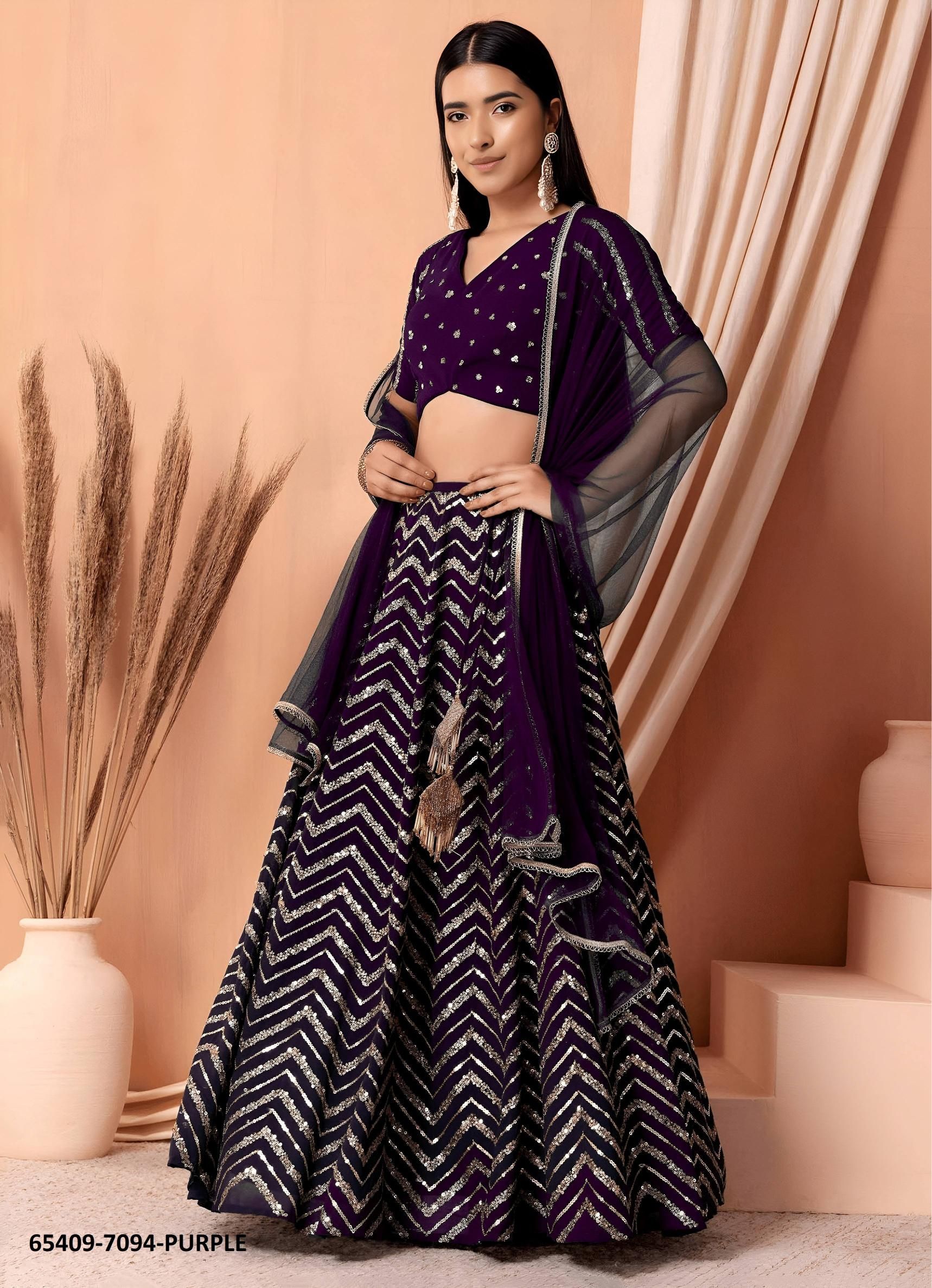 VOLUME 33 - Catalog # 65409 (Set of 5 Semi-Stitched Lehengas) VOLUME 33 - Catalog # 65409 (Set of 5 Semi-Stitched Lehengas)