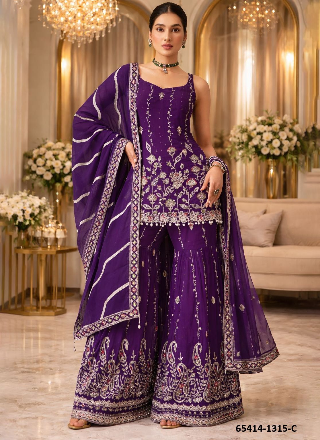 SERIES 1315 - Catalog # 65414 (Set of 7 Semi-Stitched / Un-Stitched Suits)