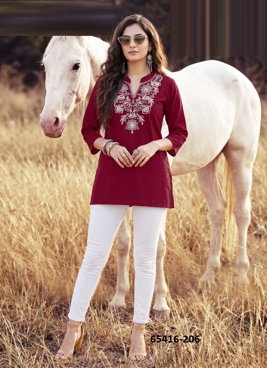 COTTON CANDY 2 - Catalog # 65416 (Set of 6 Readymade Women's Kurtis / Tops)
