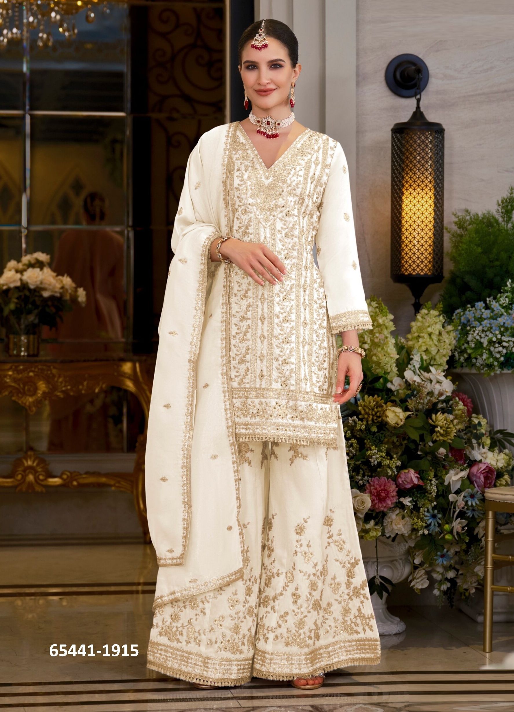 NAYAAB - BLACK & WHITE - Catalog # 65441 (Set of 2 Readymade Salwar Suits) NAYAAB - BLACK & WHITE - Catalog # 65441 (Set of 2 Readymade Salwar Suits)