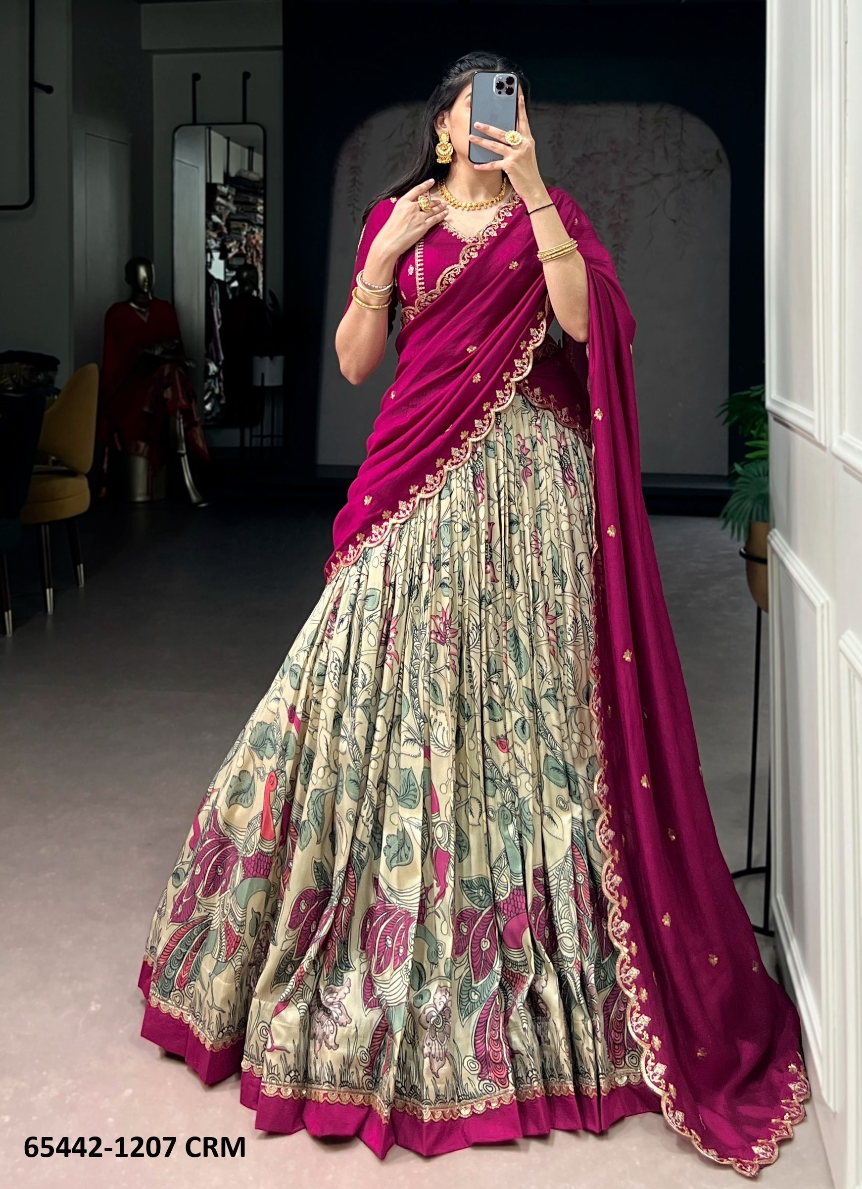 SERIES 1207 - Catalog # 65442 (Set of 4 Semi-Stitched Lehengas) SERIES 1207 - Catalog # 65442 (Set of 4 Semi-Stitched Lehengas)