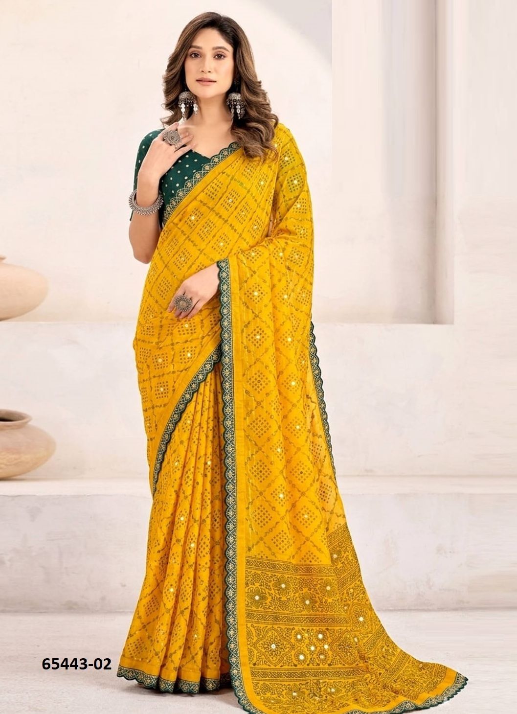 RANI BANDHEJ 7 - Catalog # 65443 (Set of 6 Sarees) RANI BANDHEJ 7 - Catalog # 65443 (Set of 6 Sarees)