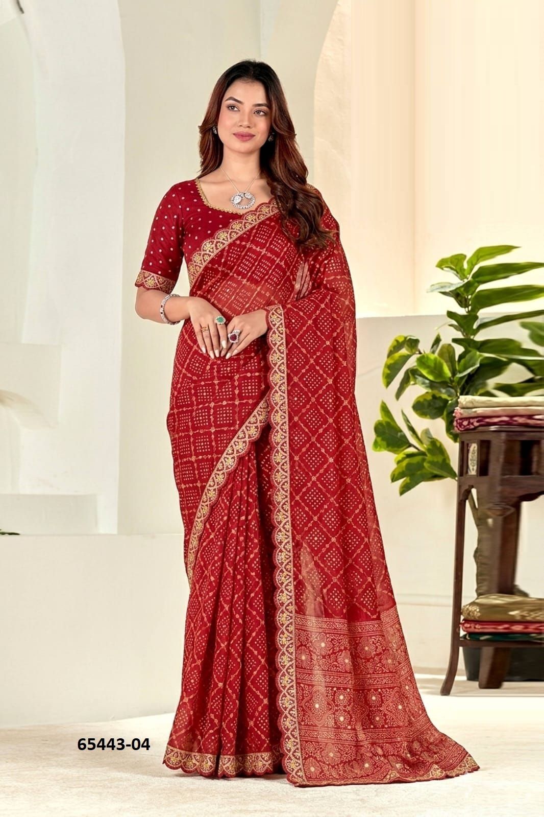 RANI BANDHEJ 7 - Catalog # 65443 (Set of 6 Sarees) RANI BANDHEJ 7 - Catalog # 65443 (Set of 6 Sarees)