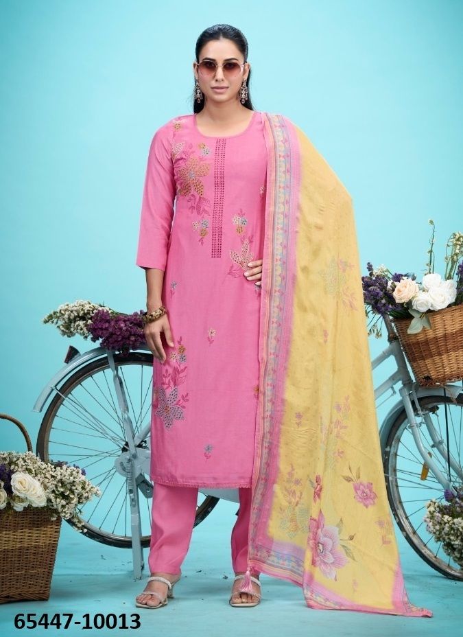 RUKMANI - Catalog # 65447 (Set of 4 Semi-Stitched / Un-Stitched Suits) RUKMANI - Catalog # 65447 (Set of 4 Semi-Stitched / Un-Stitched Suits)