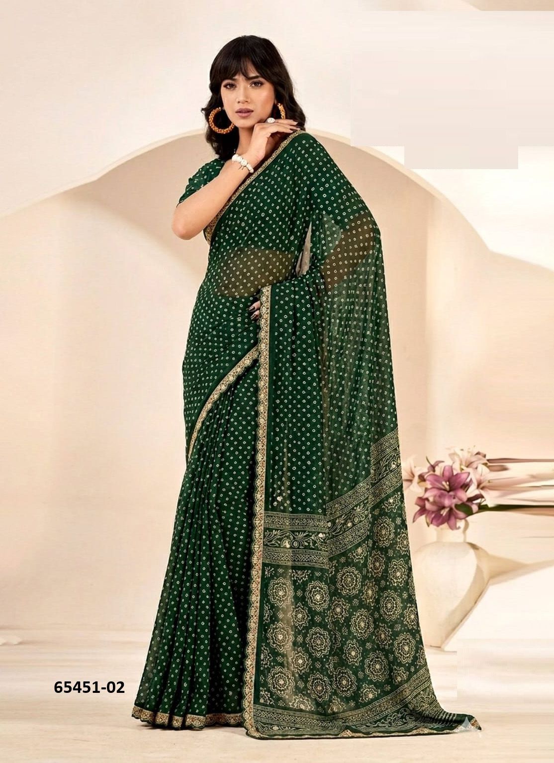 RANI BANDHEJ 6 - Catalog # 65451 (Set of 6 Sarees) RANI BANDHEJ 6 - Catalog # 65451 (Set of 6 Sarees)