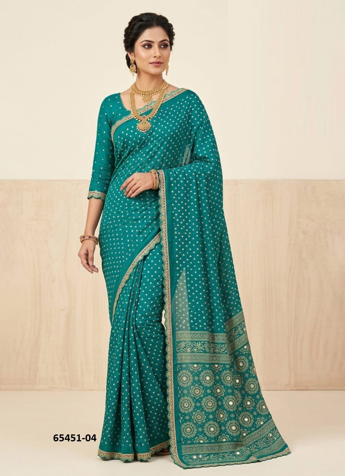 RANI BANDHEJ 6 - Catalog # 65451 (Set of 6 Sarees) RANI BANDHEJ 6 - Catalog # 65451 (Set of 6 Sarees)
